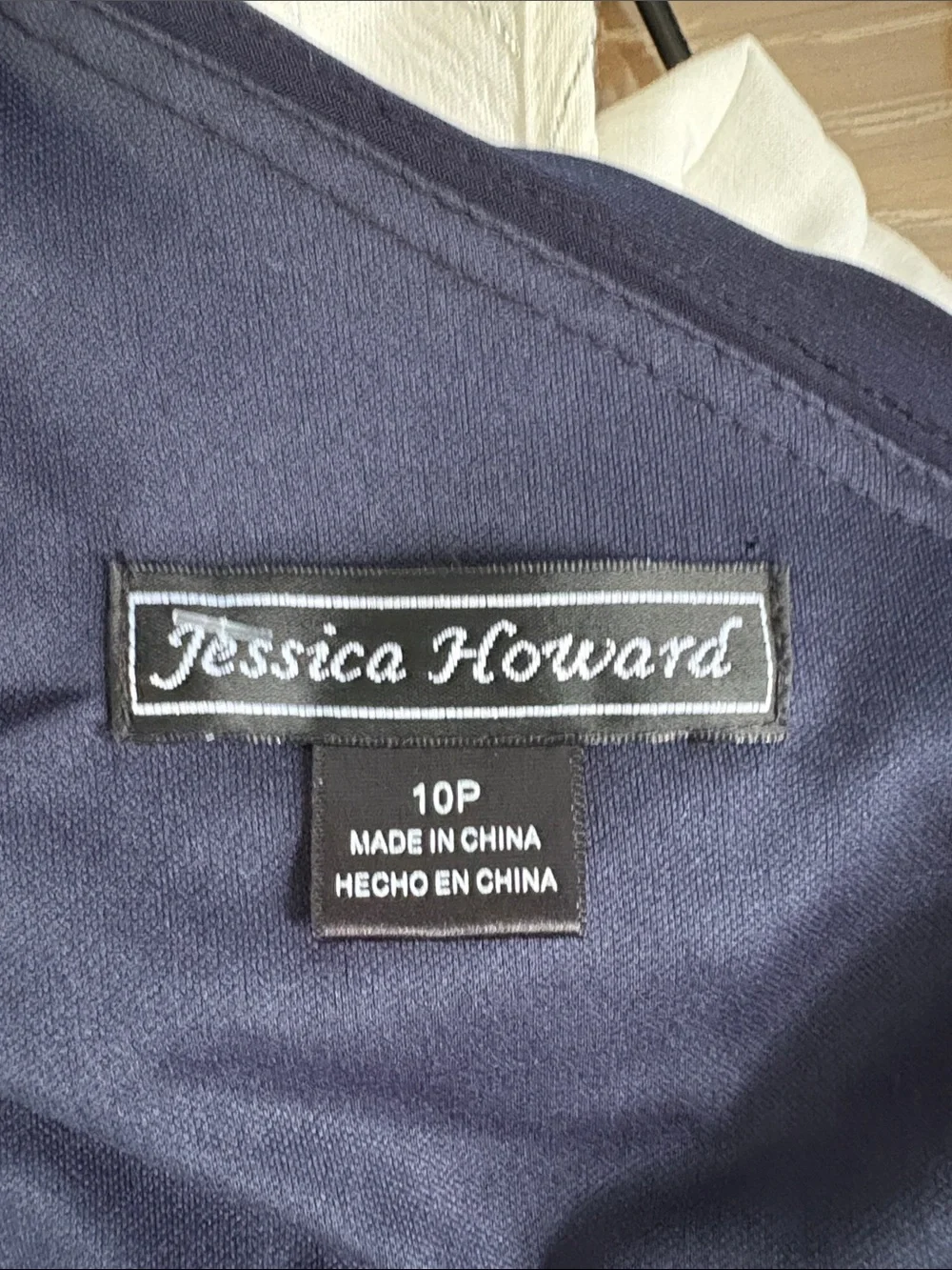 Jessica Howard Navy Embellished Ruched Cocktail Dress with Rhinestone Brooch - Picture 8 of 10